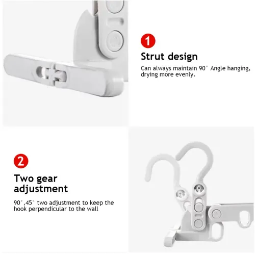 Hot Sale🔥60%OFF🔥2PCS 5-Hole Portable Clothes Hanger Foldable Travel Drying Rack for Hotel Camping Backpacking
