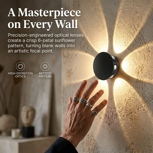 Artistic Sunflower Wireless Motion Sensor Wall Light