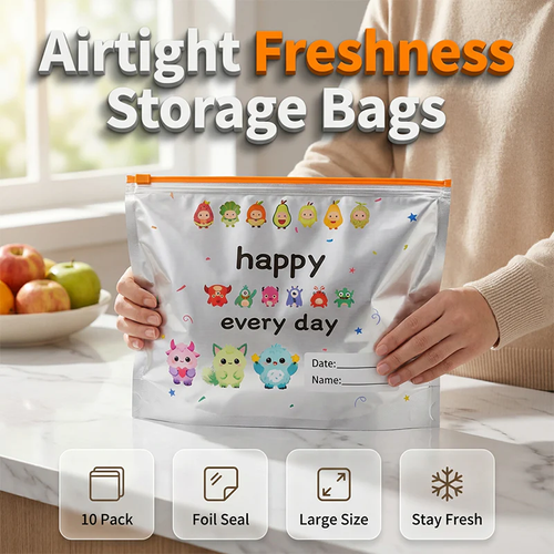 Hot Sale🔥60%OFF🔥Reusable Aluminum Foil Sealable Storage Bags (10-Pieces  L size)