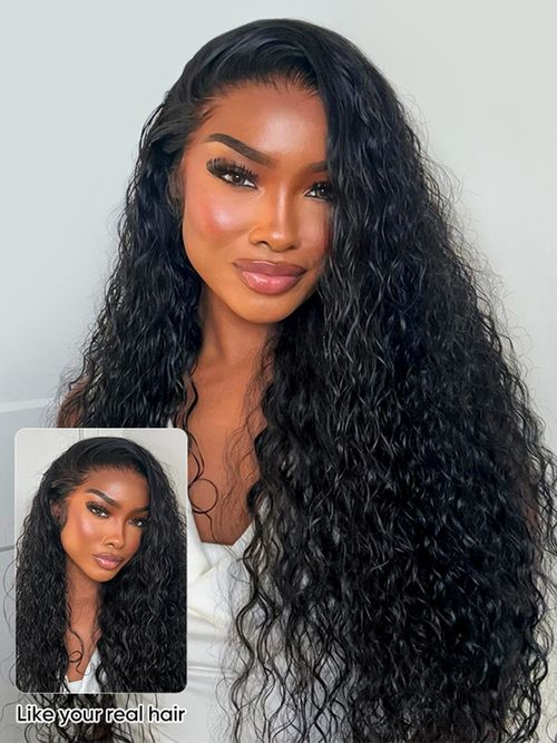 24 Inch Water Wave Human Hair Wig – Ready to Wear, Glueless, Pre-Plucked & Pre-Cut Lace, Natural Look