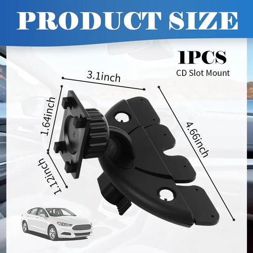 360° Rotating CD Slot Car Mount – Triangle Stable Holder for CarPlay Screens, GPS & Dashcams