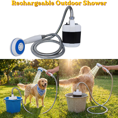 Handheld Smart Digital Rechargeable Outdoor Shower Gentle Water Stream For Camping Hiking Travel Daily Bath Use