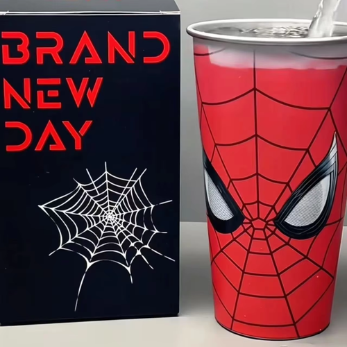 Brand New Day Cold Sensitive Color Change Stainless Tumbler Web Pattern Magic Cold Cup Fan Gift Daily Coffee Drinkware