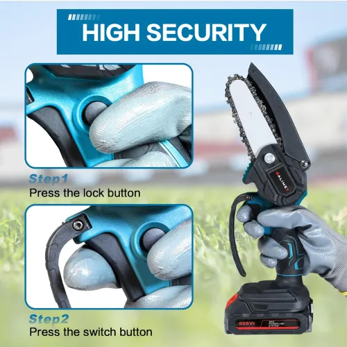6-Inch  Cordless Chainsaw Kit with Storage Box & Precision Tool Set – Lightweight, High-Hardness Chain, Compatible with 21V Battery – Ideal for Woodworking, Gardening, Logging, and DIY Home Projects