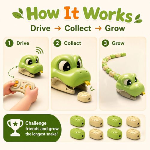 Hot Sale🔥60%OFF🔥Remote Control Greedy Snake Magnetic Toy Duel Parent Child Interactive Battle Magnetic Swallowing Snake Remote Control Car