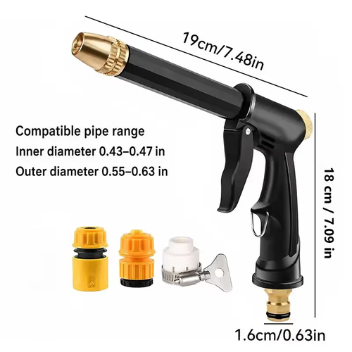 Portable High Pressure Water Sprayer, Adjustable Garden Hose Nozzle Sprayer, Car Washing & Maintenance Tool, Pet Cleaning Tool & Dealsforyoudays Includes a 10-meter water hose.