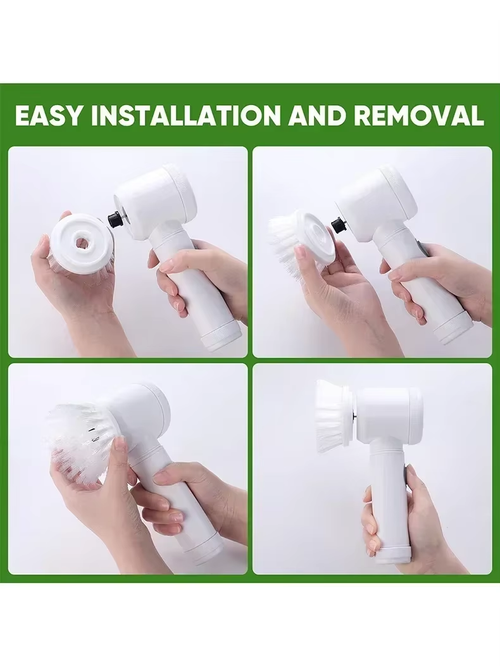 Hot Sale🔥60%OFF🔥Cordless Electric Spin Scrubber with 5 Brushes,IPX7 Waterproof Rechargeable Bathroom Cleaner for Tile, Shower, Grout Cleaning