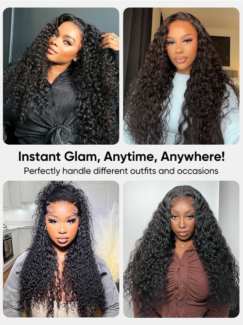 24 Inch Water Wave Human Hair Wig – Ready to Wear, Glueless, Pre-Plucked & Pre-Cut Lace, Natural Look