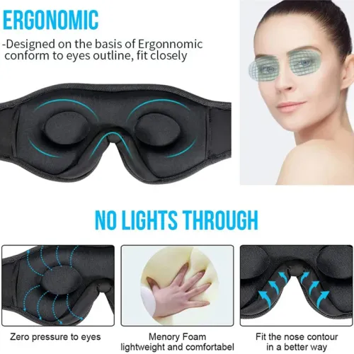Hot Sale🔥60%OFF🔥Wireless 3D Eye Mask Bluetooth 5.0 with Built-in HD Speaker Music Play Sleeping Headphones Super Soft Sleeping Headband