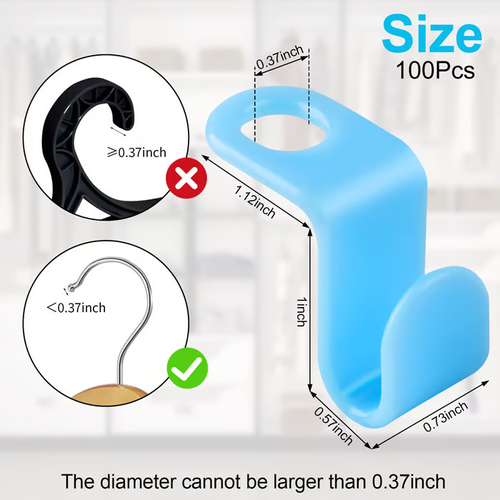 100PCS Space Saving Hanger Connector Hooks