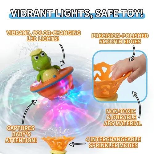 Baby Bath Toy Crocodile Water Spray Light Up Bath Toy