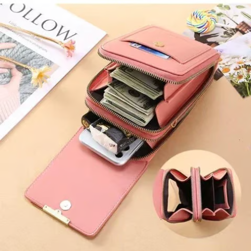 Limited-time🔥60%OFF🔥🎁Women's Touch Screen Mobile Phone Messenger bag🤩（Dark Pink）