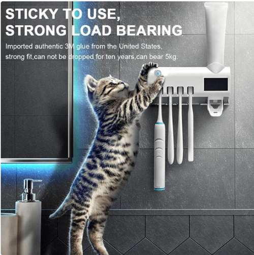 Hot Sale🔥60%OFF🔥✨3-in-1 Smart Toothbrush Station – UV  Sanitising , Family Storage & Toothpaste Dispensing
