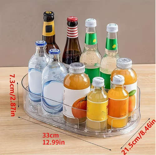 Hot Sale🔥60%OFF🔥360 Rotating Refrigerator Storage Box Multifunctional Spice Organizer Simple Drink Tray for Kitchen Countertop