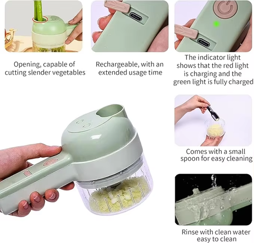 Hot Sale🔥60%OFF🔥1 Multi-function Garlic Paste Electric Artifact Gatling Small Vegetable Cutting Wireless Automatic Pressure-pull Food Supplement