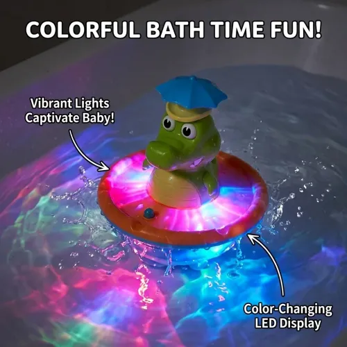 Baby Bath Toy Crocodile Water Spray Light Up Bath Toy