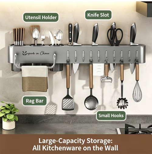 Hot Sale🔥60%OFF🔥Multi-Functional Heavy-Duty Carbon Steel Knife Holder, Organizer Rack for Knives, Utensils & Cutting Boards