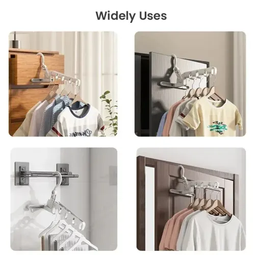 Hot Sale🔥60%OFF🔥2PCS 5-Hole Portable Clothes Hanger Foldable Travel Drying Rack for Hotel Camping Backpacking