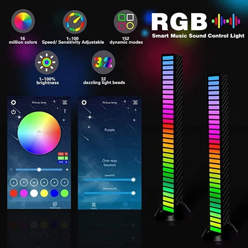 ⏰Wired Sound Activated RGB Light Bar