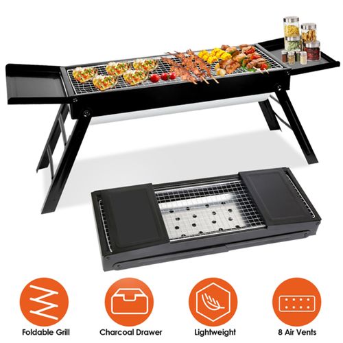 Smokeless Foldable BBQ Grill – Stainless Steel, Multi‑Functional with Adjustable Heat, Easy Clean for Any Outdoor Feast
