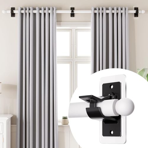 📦 55% OFF NOW! 🔥No Drill Curtain Rod Brackets 4PCS set
