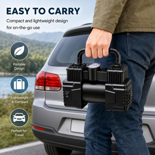 Hot Sale🔥60%OFF🔥Air Pump Tire Inflator Portable Air Compressor 150 PSI 12V Fast Inflation Car Tyre Inflator With LED Light For All Vehicle