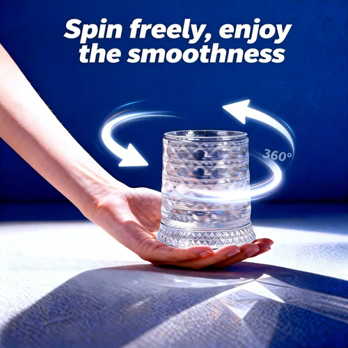 Luxury 360° Spinning Crystal Glass, elegant European-style bar supplies and gifts.4PCs set