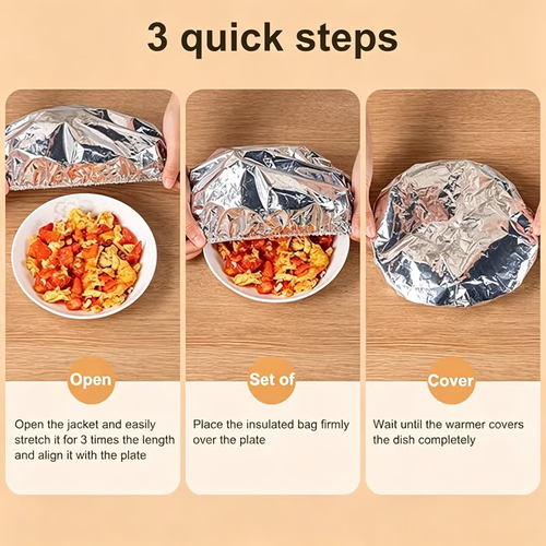 100-Count Reusable Aluminum Foil Thermal Food Cover — Heat-Retaining, Washable & Freshness-Preserving Kitchen Essential
