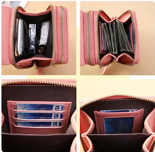 Limited-time🔥60%OFF🔥🎁Women's Touch Screen Mobile Phone Messenger bag🤩（Dark Pink）