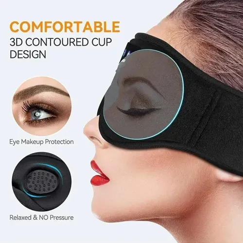 Hot Sale🔥60%OFF🔥Wireless 3D Eye Mask Bluetooth 5.0 with Built-in HD Speaker Music Play Sleeping Headphones Super Soft Sleeping Headband