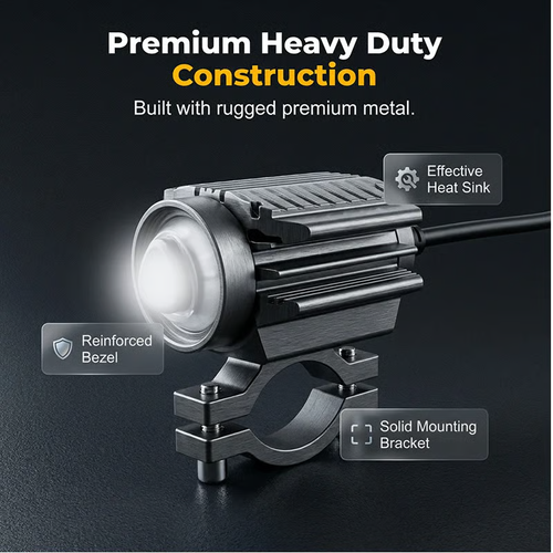 ⏰Universal Motorcycle LED Spotlight Dual Color Auxiliary Driving Light