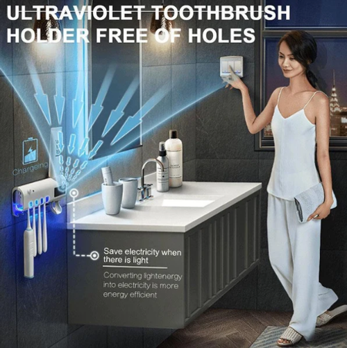 Hot Sale🔥60%OFF🔥✨3-in-1 Smart Toothbrush Station – UV  Sanitising , Family Storage & Toothpaste Dispensing