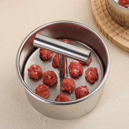 12-Hole Kitchen Stainless Steel Meatball Mould – Non-Stick, Easy Release, Perfect for Homemade Meatballs