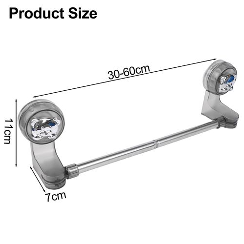 2‑Pack Suction Cup Wall Towel Rack – No Drilling, Retractable Towel Holder for Kitchen & Bathroom, Self‑adhesive Storage Shelf