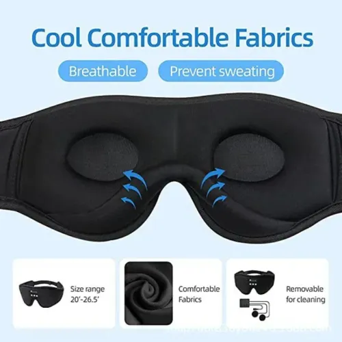 Hot Sale🔥60%OFF🔥Wireless 3D Eye Mask Bluetooth 5.0 with Built-in HD Speaker Music Play Sleeping Headphones Super Soft Sleeping Headband
