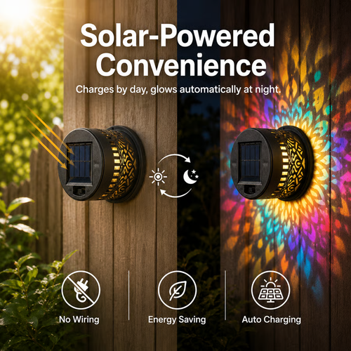 65K+ SOLD!✨Solar Mandala Wall Light | Outdoor Garden Fence Projector Lamp 2PCS set 🪐🌌