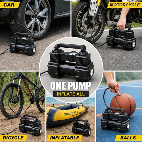 Hot Sale🔥60%OFF🔥Air Pump Tire Inflator Portable Air Compressor 150 PSI 12V Fast Inflation Car Tyre Inflator With LED Light For All Vehicle