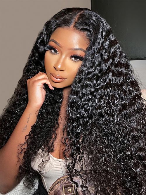 24 Inch Water Wave Human Hair Wig – Ready to Wear, Glueless, Pre-Plucked & Pre-Cut Lace, Natural Look