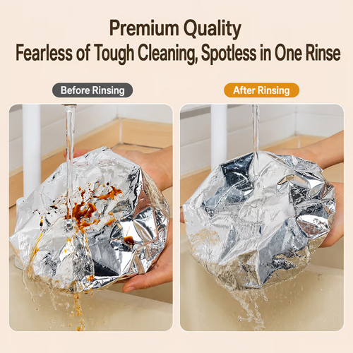 100-Count Reusable Aluminum Foil Thermal Food Cover — Heat-Retaining, Washable & Freshness-Preserving Kitchen Essential