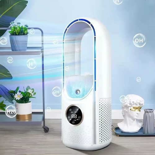 Hot Sale🔥60%OFF🔥Electric Bladeless Fan USB Air Cooling Fan 6 Gear Mini Conditioner Fan Portable Desktop Bladeless Humidification Cooler
