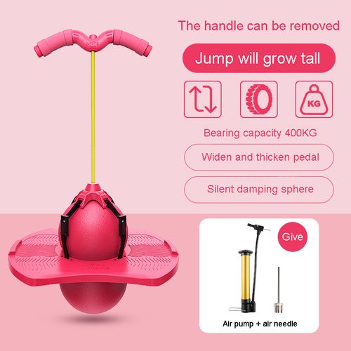 Bounce Jump Trick Board with Handle and Pump High Jump Toy Pogo Ball Safe and Fun for Kids Boys Girls Indoor & Outdoor Play