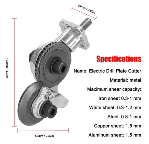 Electric drill plate cutter