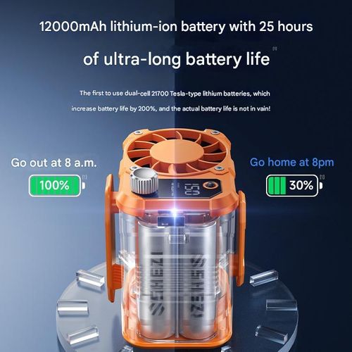 High-speed Waist-hanging Fan Portable Waist-clip Outdoor Construction Site Portable Fan to Cool Down USB Mini Neck-hanging Fan