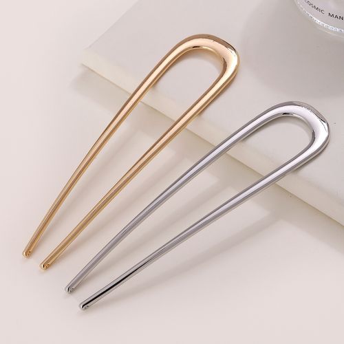 Simple U-shaped metal large hairpin ancient style electroplating color-preserving hairpin fashionable daily hairpin