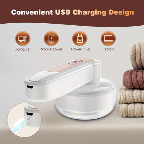 USB Rechargeable Fabric Shaver, Electric Lint Remover, Power Sweater Shaver, Fuzz Pilling Remover, Portable Hairball Trimmer for Clothes, Bedding