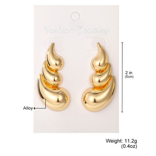 New multi-layer teardrop-shaped earrings high-end fashion commuting CCB teardrop earrings female earring