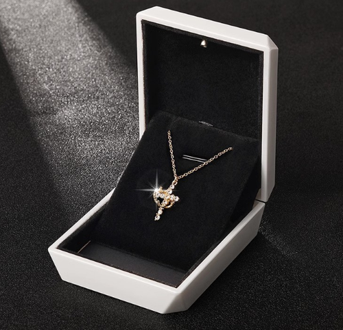 14K Gold Crown Cross Necklace Women's Personality Creative Pendant Rotatable Fashionable and Exquisite