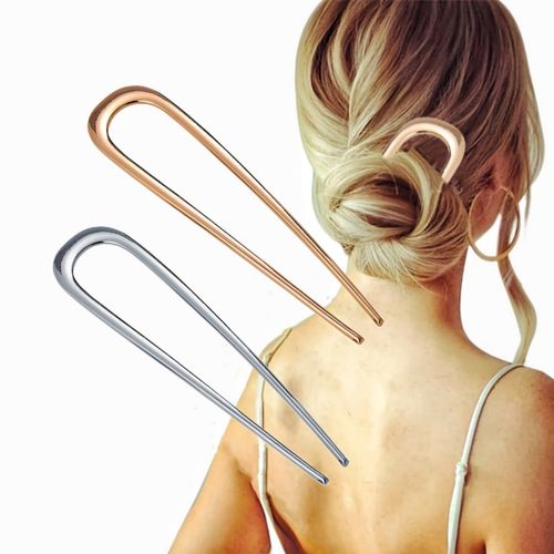 Simple U-shaped metal large hairpin ancient style electroplating color-preserving hairpin fashionable daily hairpin
