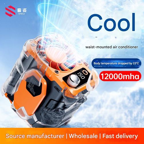 High-speed Waist-hanging Fan Portable Waist-clip Outdoor Construction Site Portable Fan to Cool Down USB Mini Neck-hanging Fan