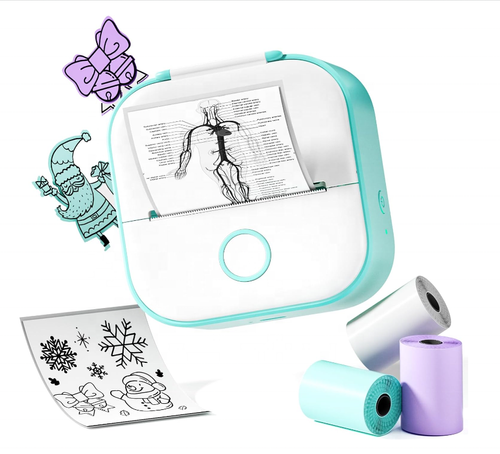 Pocket Receipt Printer Mini Label Printer Portable Thermal Study Printer for Study Notes photos Printing